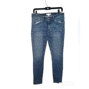 H&M LOGG Star Pattern Skinny Jeans Size 33.